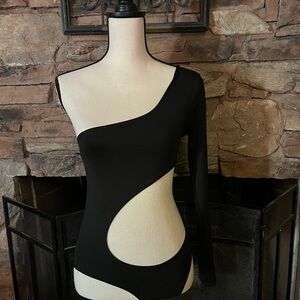 Edikted Black Bodysuit with Pink Label